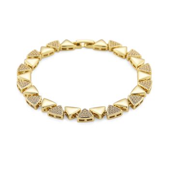 Wei&szlig;er Zirkonia Armband ca. 19 cm Nickelfreies Messing 7.00 ct