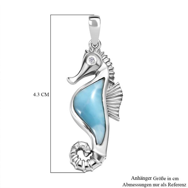 Larimar und Zirkon Anh&auml;nger - 2,24 ct. image number 6