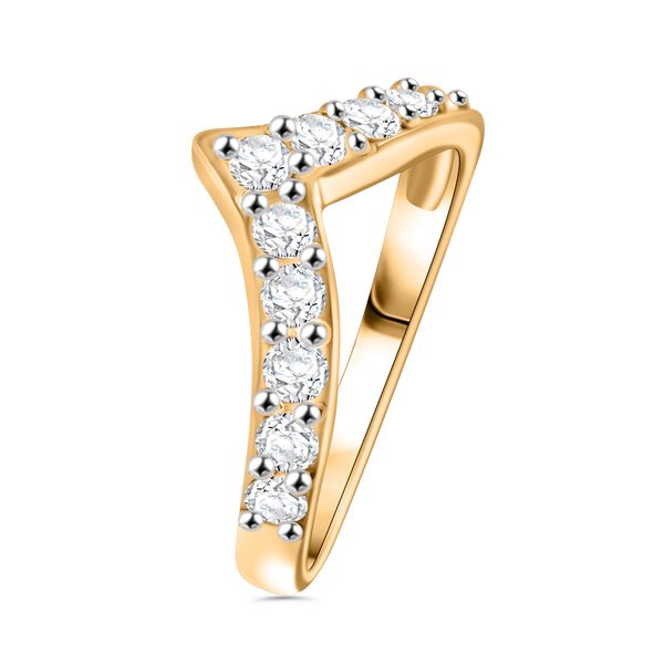 Moissanit Ring 925 Silber Gelbgold Vermeil (Gr&ouml;&szlig;e 16.00) ca. 0,68 ct image number 3