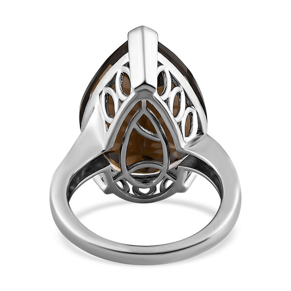Rauchquarz Ring, 925 Silber platiniert, ca. 15,14 ct image number 5