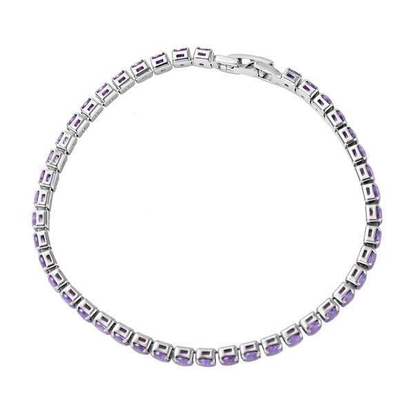 4er-Set Amethyst Zirkonia 19 cm Armband, Anh&auml;nger mit 49,5 cm Kette und Ohrringe - 17,6 Ct. image number 5
