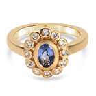 Tansanit und Zirkon Ring 925 Silber vergoldet  ca. 0,89 ct image number 0