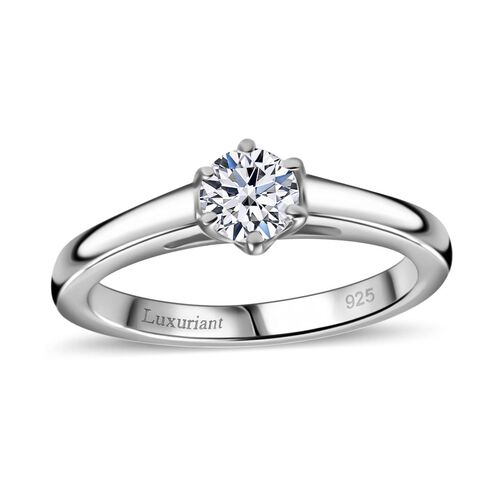 LUXURIANT DIAMOND- SGL zertifizierter VS-EF Labor Diamant Ring, 925 Silber rhodiniert - 0,50 ct. image number 4