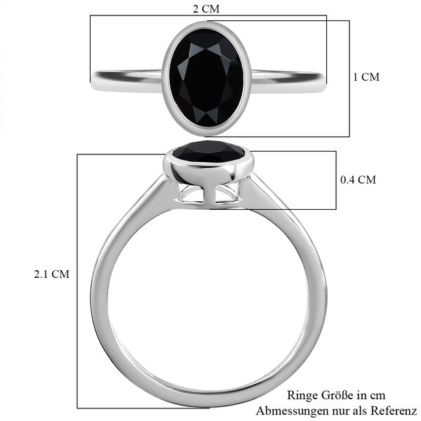 Schwarzer Spinell Ring, 925 Silber (Gr&ouml;&szlig;e 16.00) ca. 1,62 ct image number 7