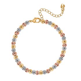 Messing  Armband ca. 19 cm + 5 cm Extender, Rosèfarben ca. 11,50g