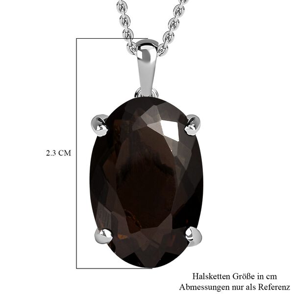 Rauchquarz Anh&auml;nger mit Kette, 925 Silber platiniert ca. 15.00 ct image number 7