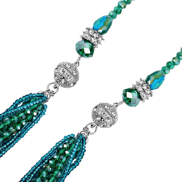 Neongr&uuml;nes und wei&szlig;es Kristall-Schmuckset - 247 ct. image number 4