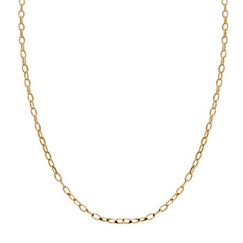 Rolokette mit Diamantschliff 45cm in vergoldetem 925 Silber