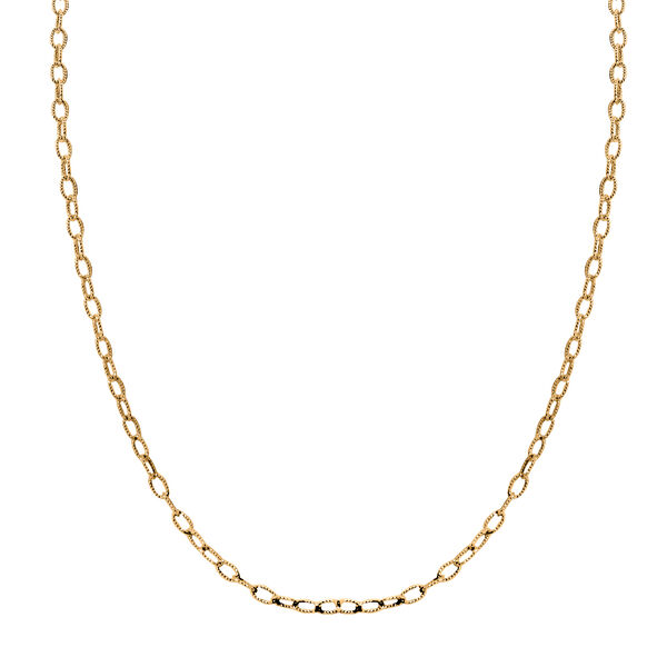 Rolokette mit Diamantschliff 45cm in vergoldetem 925 Silber