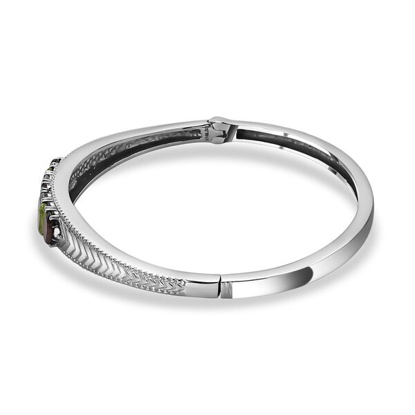 Himmelblauer Topas, Mosambik Granat Armreif ca. 18 cm Edelstahl ca. 3,55 ct. image number 4