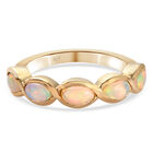 Natürlicher Äthiopischer Opal 5 Stein Ring 925 Silber vergoldet  ca. 0,80 ct image number 0