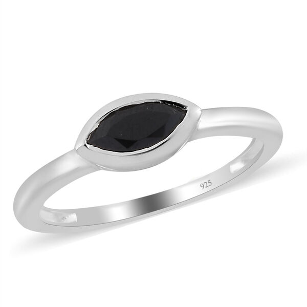 Schwarzer Spinell Solit&auml;r-Ring, 925 Silber  ca. 0,50 ct image number 4