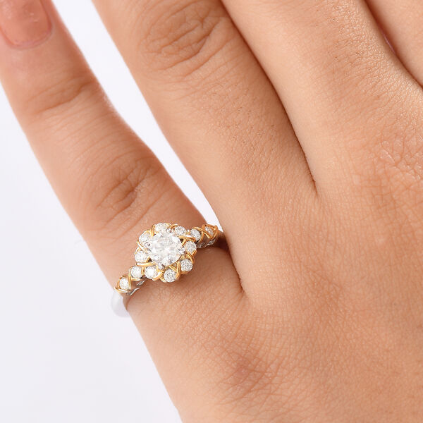 D&rsquo;Joy Moissanit zweifarbiger Ring - 0,74 ct. image number 3