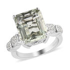 Prasiolith und Zirkon Ring 925 Silber platiniert  ca. 4,93 ct image number 3