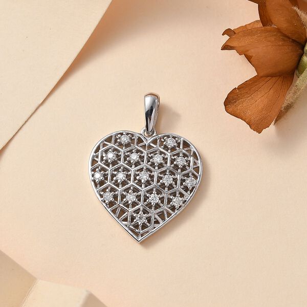 Moissanit Anhänger 925 Silber rhodiniert ca. 0.48 ct image number 2