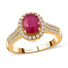 Iliana AAA Natürlicher Mosambik-Rubin, Weißer Diamant Ring 750 Gold (Größe 18.00) ca. 2,05 ct