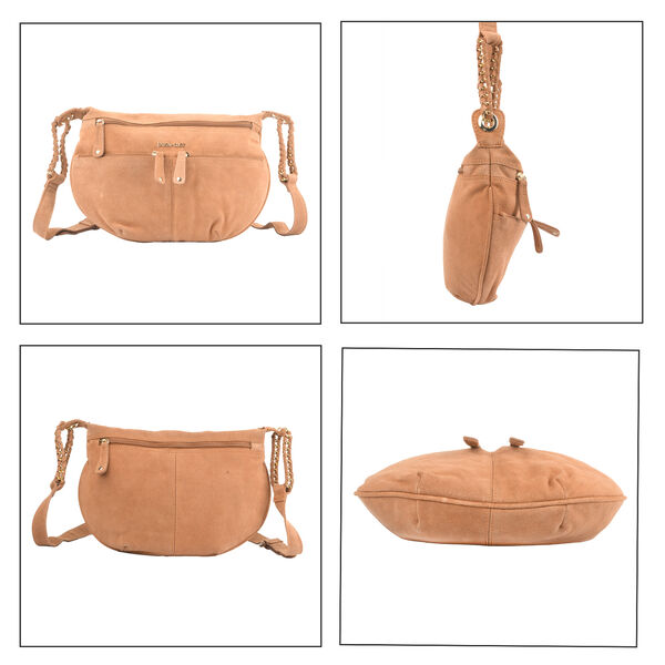 Crossbody Tasche aus 100% echtem Leder, Größe 33x3,8x25,4 cm, Hellbraun image number 5