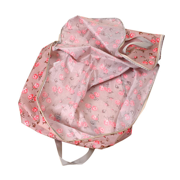 LIVMORE 3er-Set Aufbewahrungstaschen aus 210D-Oxford-Gewebe, Blumenmuster, Rosa image number 7