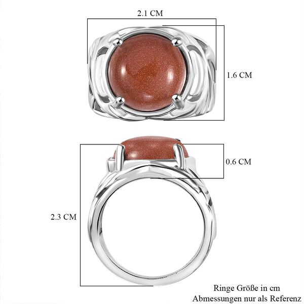 Gold Sandstein Ring Messing (Größe 17.00) ca. 7,00 ct image number 7