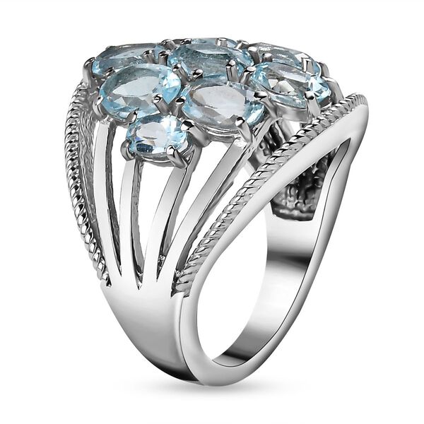 Himmelblauer Topas Ring, Edelstahl (Gr&ouml;&szlig;e 17.00) ca. 4.52 ct image number 5