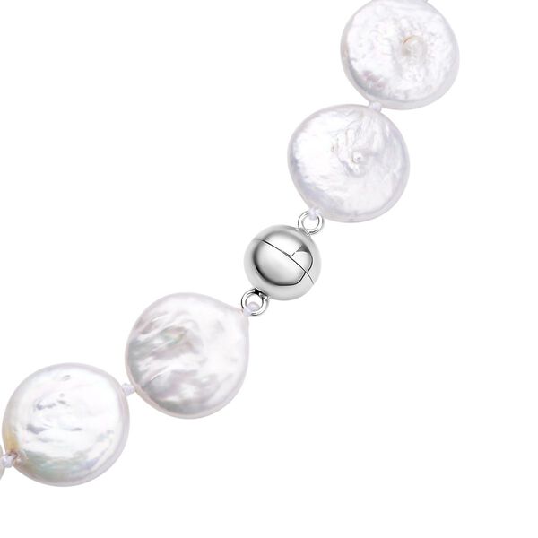 14-16 mm S&uuml;&szlig;wasserzucht M&uuml;nz-Perlen Halskette, 50 cm image number 5