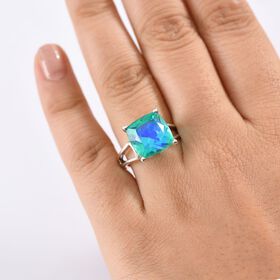 D’Joy Pfau Triplett Quarz Ring, 925 Silber rhodiniert - 7,86 ct.