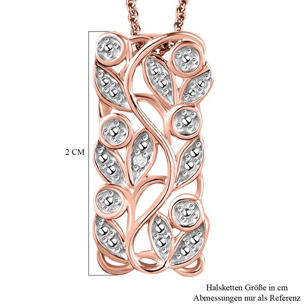 ALLORO rosévergoldeter Silber-Anhänger mit Diamantakzenten und 50cm Kette image number 7