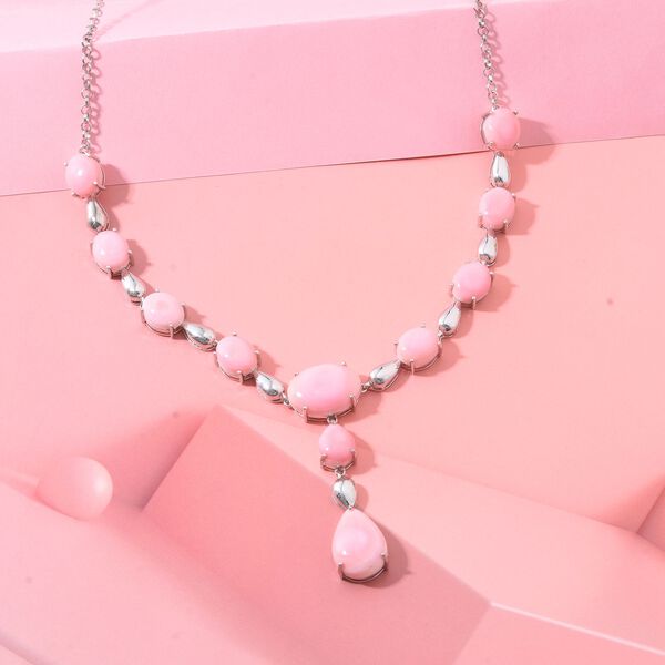 AAA Natürlicher Rosa Königsmuschel Perle Halskette ca. 45 cm 925 Silber rhodiniert image number 2