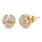 Moissanit Ohrringe 925 Silber 750 Gelbgold Vermeil ca. 0.79 ct