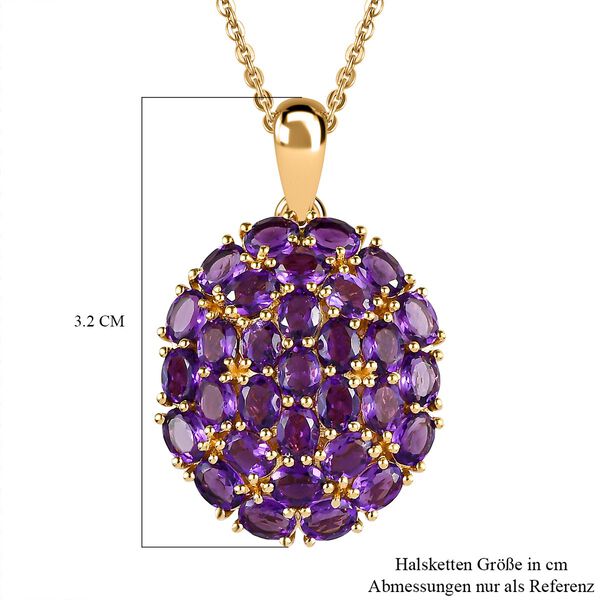 Afrikanischer Amethyst Anh&auml;nger mit Kette, 925 Silber Gelbgold Vermeil ca. 4,65 ct image number 7