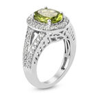 Natürlicher Peridot und Zirkon Ring 925 Silber platiniert  ca. 3,01 ct image number 4