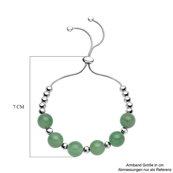 Grünes Aventurin-Armband, ca. 15.25 cm, reiner Edelstahl ca. 53,00 ct image number 6