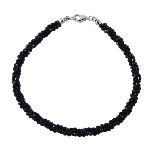 Schwarzes Spinell Armband, ca. 19 cm, 925 Silber ca. 14.25 ct image number 0