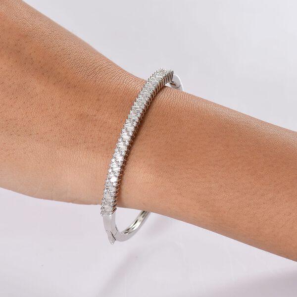 D'Joy Moissanit Armreif ca. 18.5 cm 925 Silber rhodiniert (7-8 Werktage Lieferzeit) ca. 3.37 ct image number 2