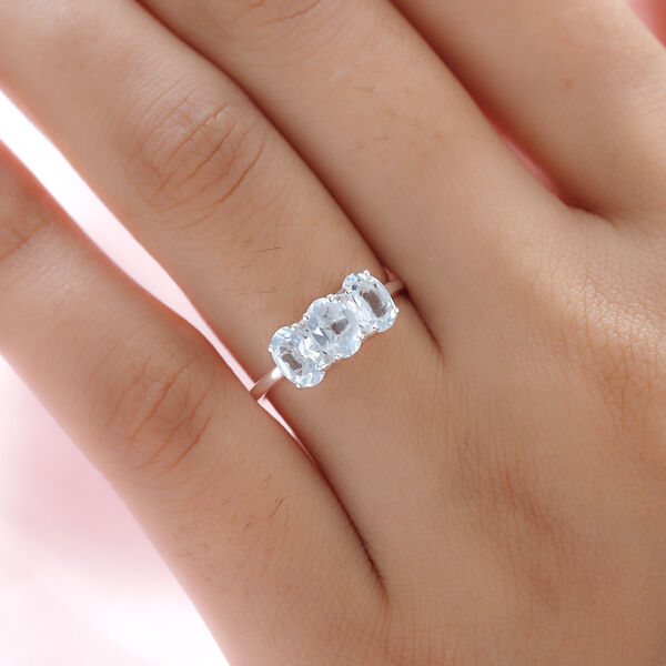 Himmelblauer Topas-Ring, 925 Silber  ca. 1,82 ct image number 3