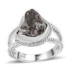 Meteorit Ring, 925 Silber rhodiniert, (Größe 18.00) ca. 12.56 ct image number 3