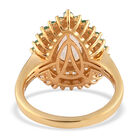 Natürlicher, äthiopischer Opal und Smaragd-Ring, 925 Silber vergoldet  ca. 1,53 ct image number 5