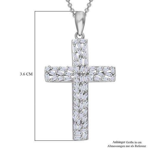 LUXURIANT DIAMOND- SI-GH Labor Diamant Kreuz Anhänger mit 50cm Kette, 925 Silber rhodiniert - 0,33 ct. image number 6