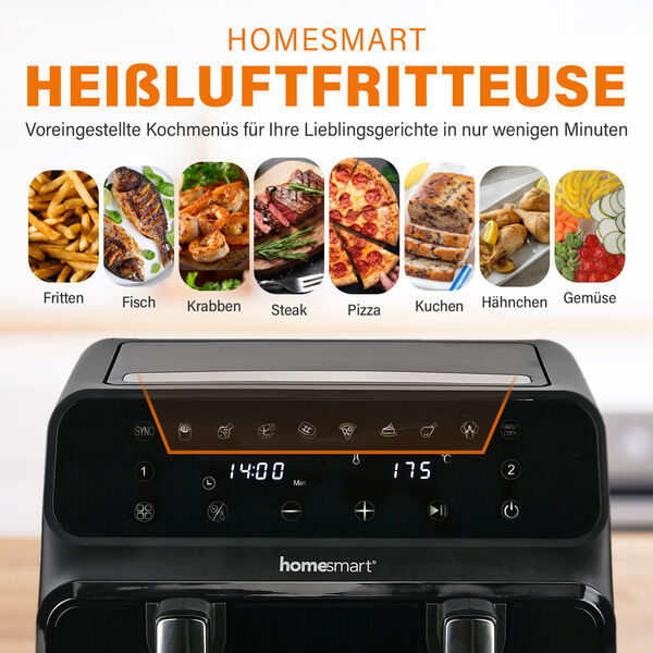 HOMESMART Heißluftfritteuse, Schwarz image number 14