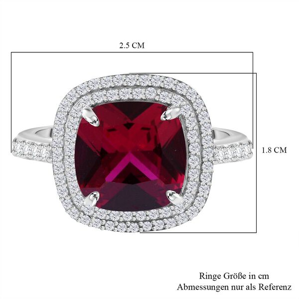Roter und wei&szlig;er Zirkonia-Ring - 9,62 ct. image number 4
