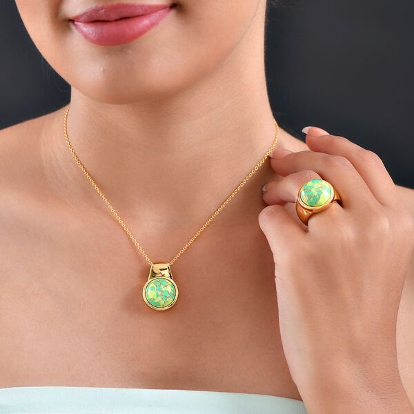 EverTrue AAA grünes Türkis Schmuckset - 30 ct. image number 3