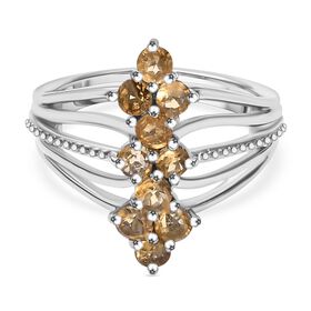 Citrin Ring Messing (Größe 17.00) ca. 1,06 ct