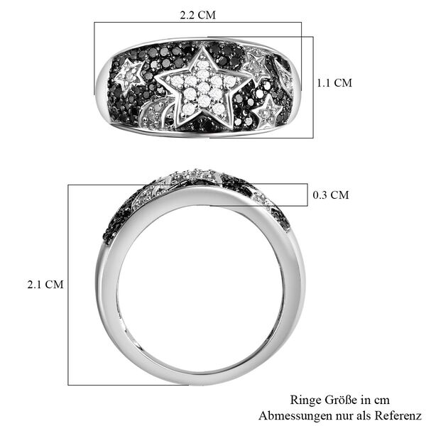 GP Celestial Dream Kollektion - Weißer und schwarzer Diamant  und blauer Saphir-Ring - 0,50 ct. image number 7