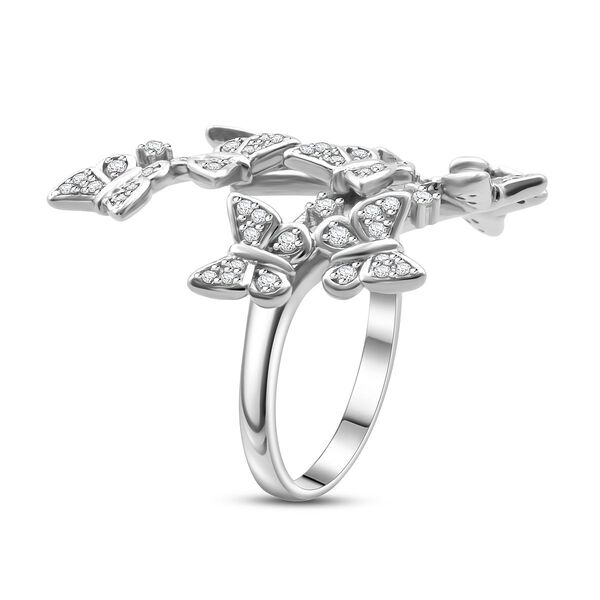 Lustro Stella Weißer Zirkonia Ring 925 Silber rhodiniert (Größe 18.00) image number 4