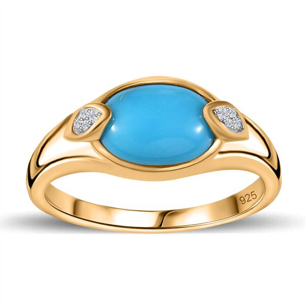 AA Sleeping Beauty Türkis und Zirkon Ring - 1,66 ct. image number 4