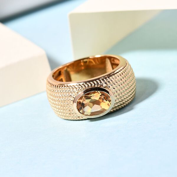 Citrin Solitär Ring in Goldton, 1,03 ct. image number 2