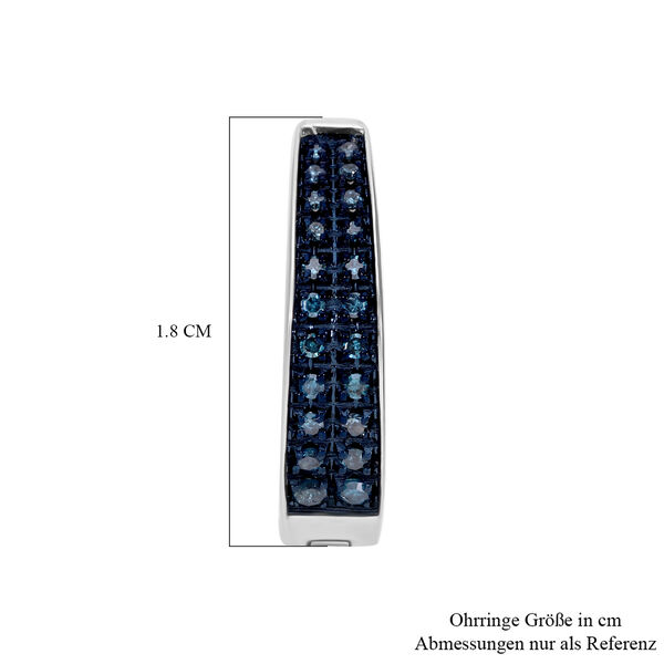 Blauer Diamant Ohrringe 925 Silber platiniert ca. 0,33 ct. image number 6