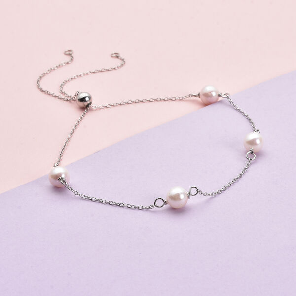 Japanisches Akoya Perlen-Armband, ca. 15.25 cm, 925 Silber rhodiniert image number 1