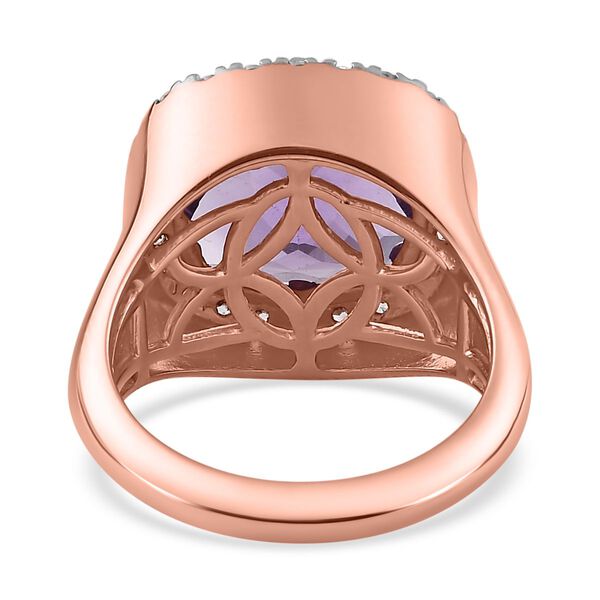 AAA Rose De France Amethyst und Zirkon Ring - 7,12 ct. image number 6
