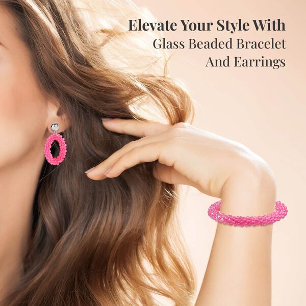 Pfirsichfarbenes Glasperlen-Schmuckset image number 2